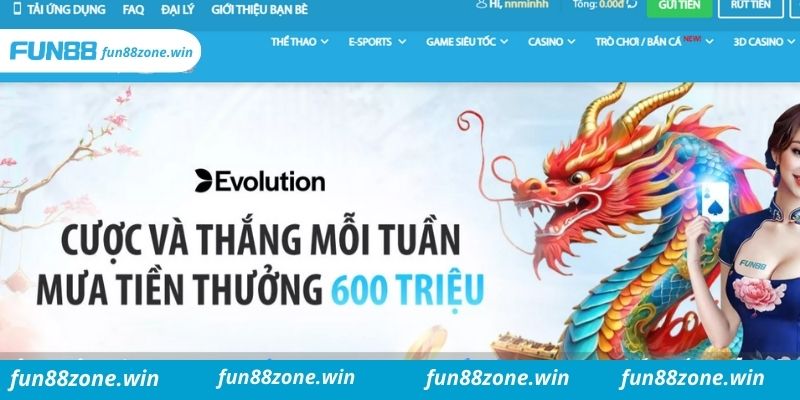 Link đăng nhập vào trang chủ Fun88 Casino an toàn